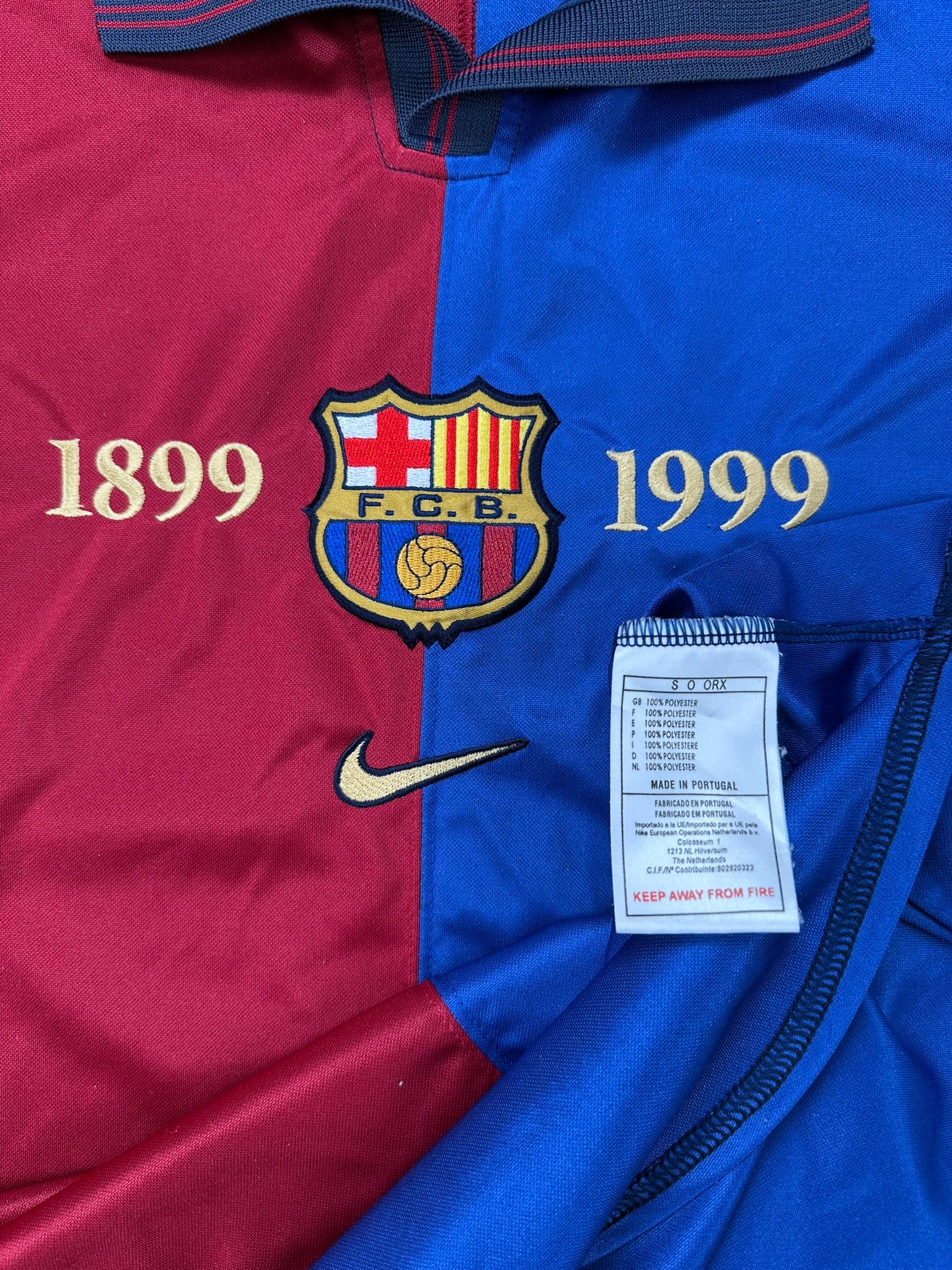 Barcelona 1999-00 "Rivaldo" Heim Trikot XL nike *100 Jahre*