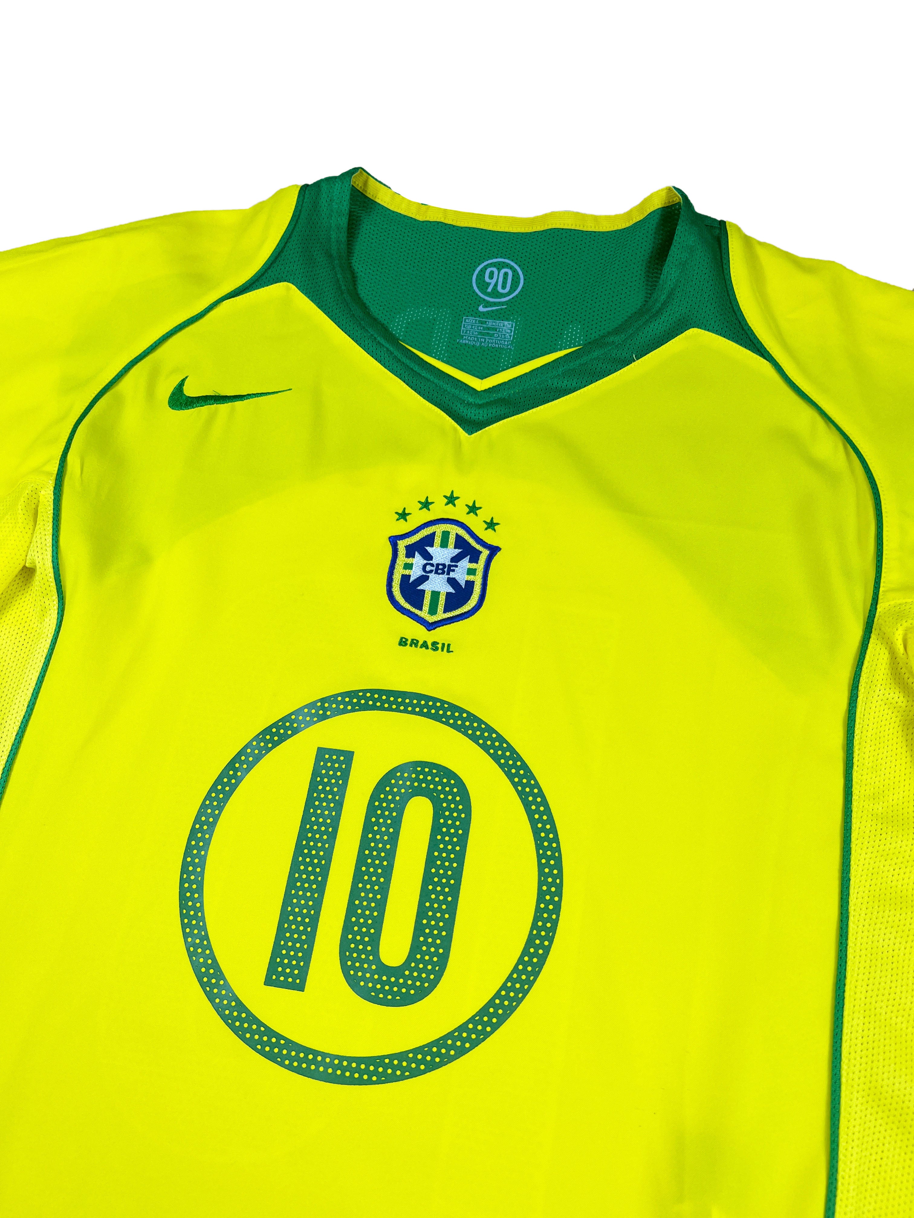 Brasilien 2004 "Ronaldinho" Heim Trikot "L" Nike Total 90