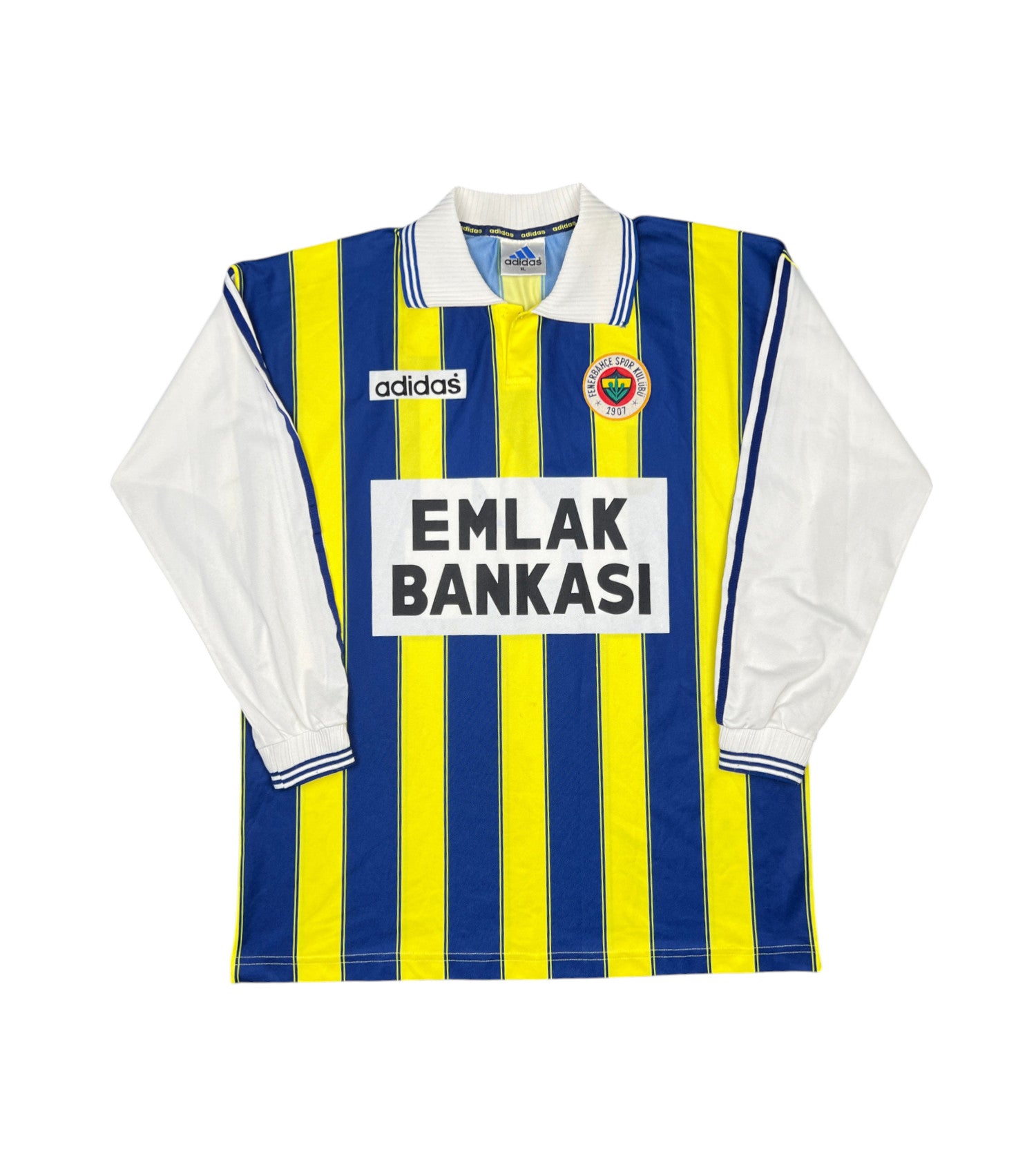 [SPIELGETRAGEN/SPIELVORBEREITET] Fenerbahce 1997-98 Heim Trikot (XL) adidas
