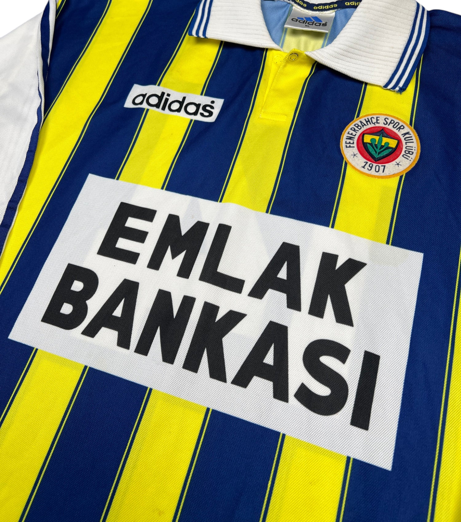 [SPIELGETRAGEN/SPIELVORBEREITET] Fenerbahce 1997-98 Heim Trikot (XL) adidas