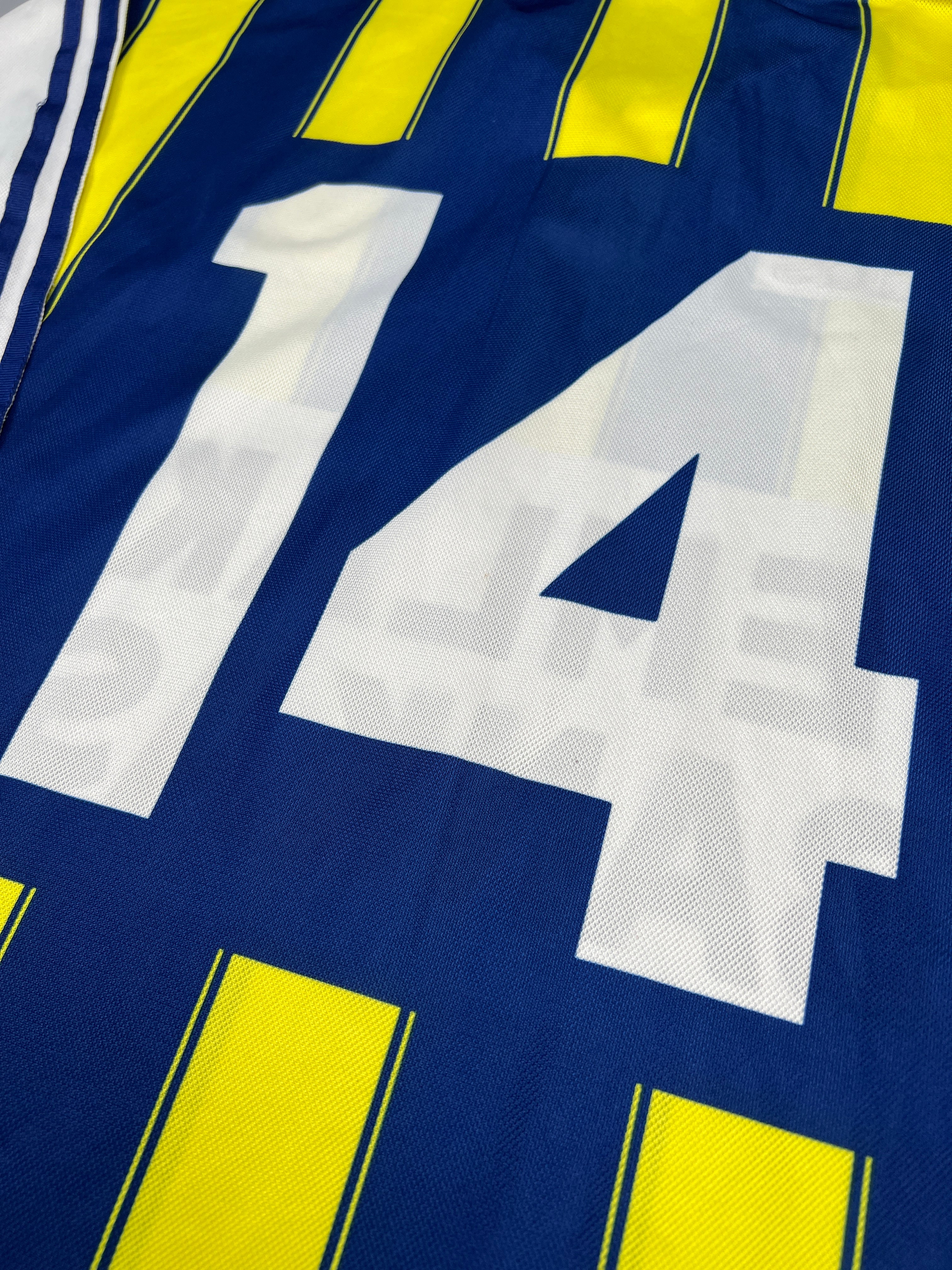 [SPIELGETRAGEN/SPIELVORBEREITET] Fenerbahce 1997-98 Heim Trikot (XL) adidas