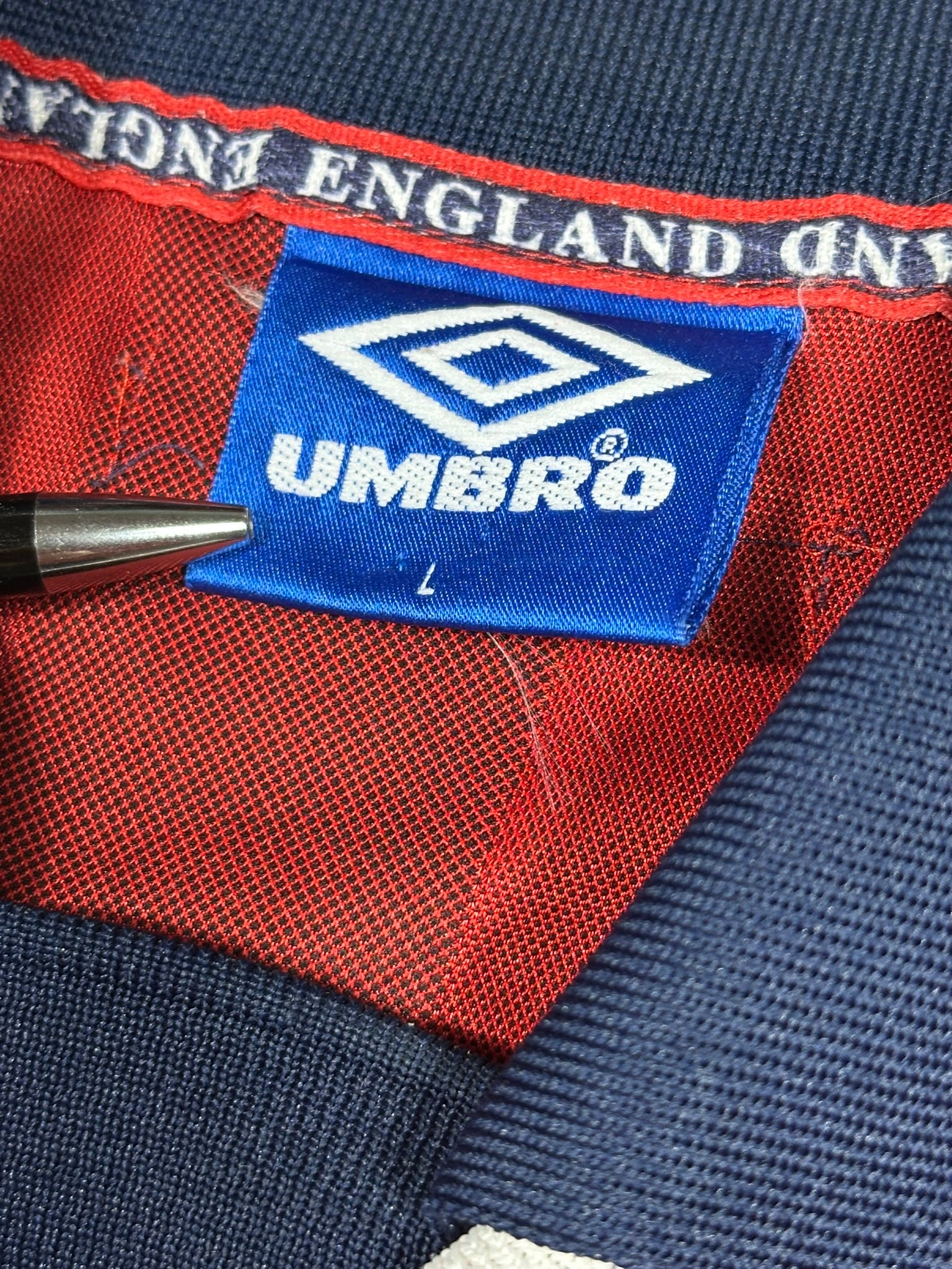 England 1998-00 "Beckham" Auswärts Trikot L umbro
